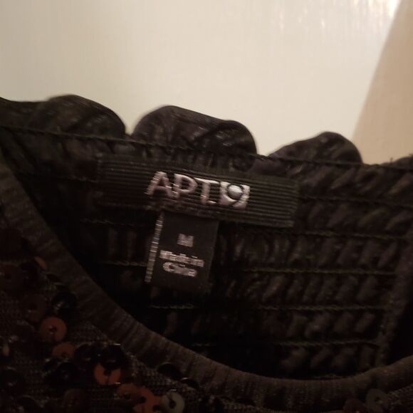 Stunning Apt 9 Beaded Sparkly Top Black Party Dress Medium‎ Trendy Timeless - Picture 10 of 16